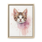 Custom Hand-Finished Watercolor Queen Cat Portrait – Personalised Fine Art Canvas