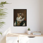 Custom Royal Renaissance Queen Cat Portrait – Personalised Pet Canvas Art