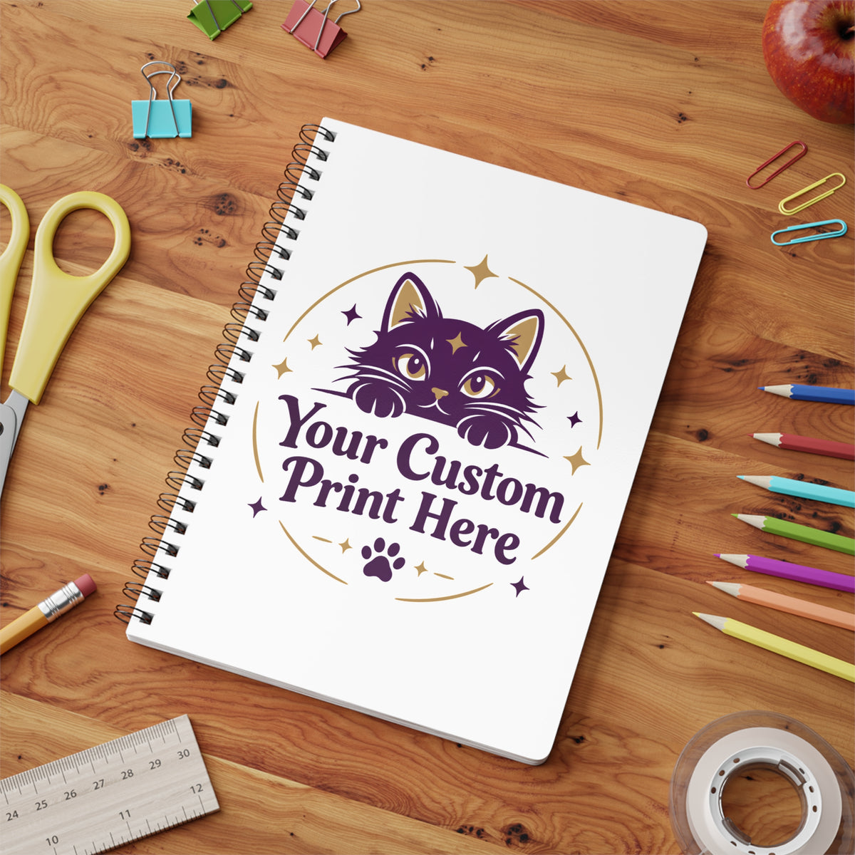 Custom Printed A5 Spiral Notebook – Personalised with Your Own Photo, Logo or Design