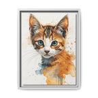 Custom Hand-Finished Watercolor Cat Portrait – Personalised Fine Art Canvas