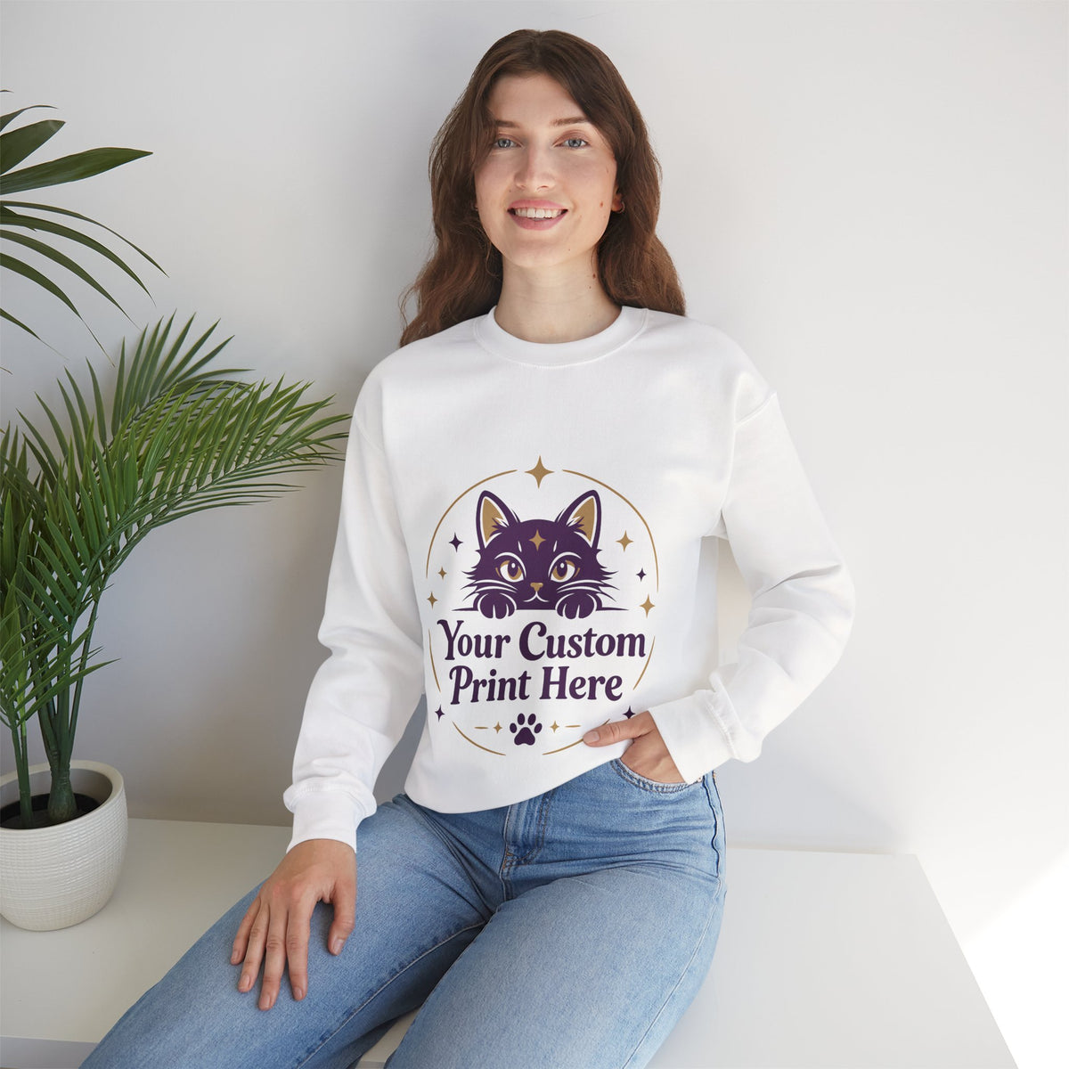 Custom Printed Unisex Crewneck Sweatshirt – Personalised with Your Own Design