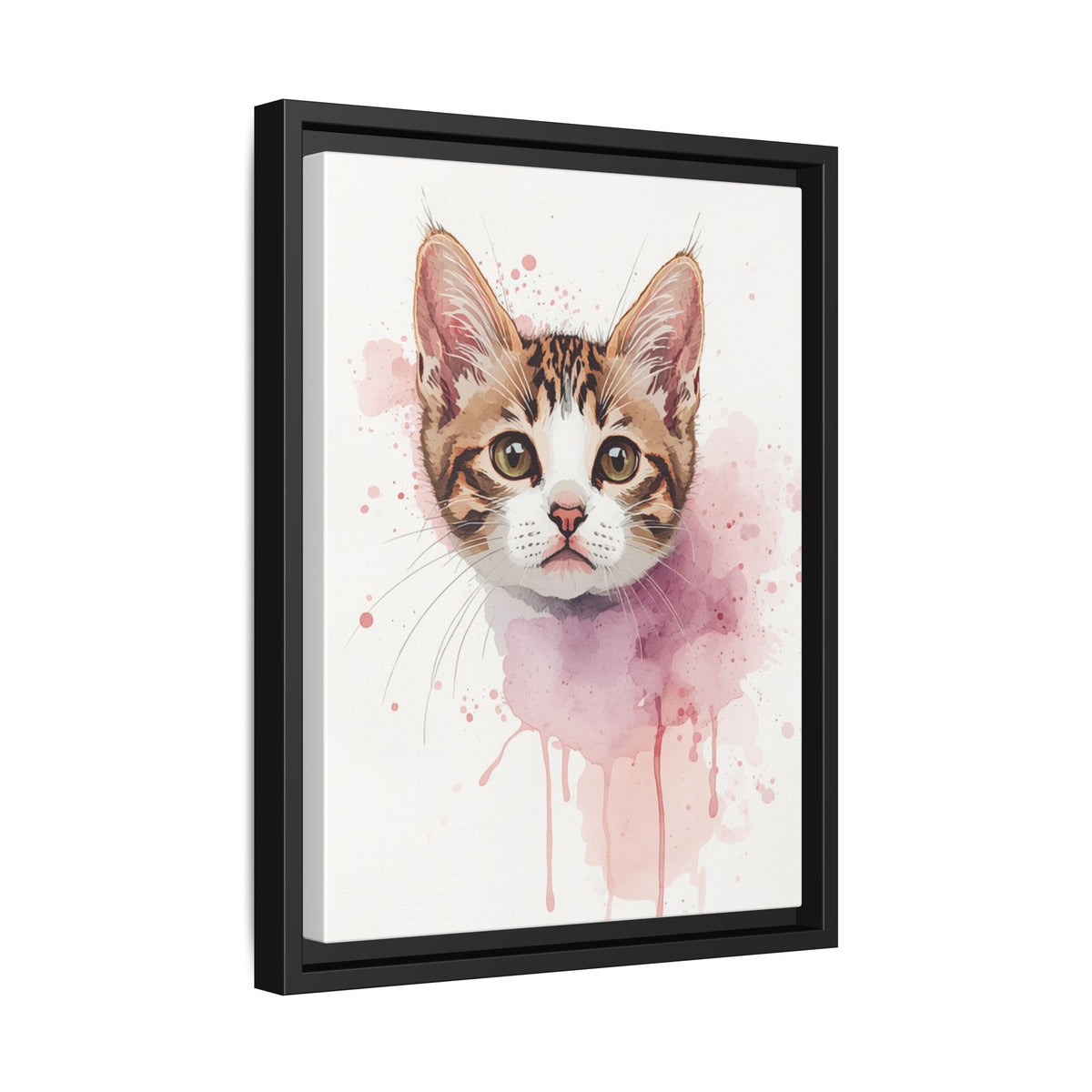 Custom Hand-Finished Watercolor Queen Cat Portrait – Personalised Fine Art Canvas