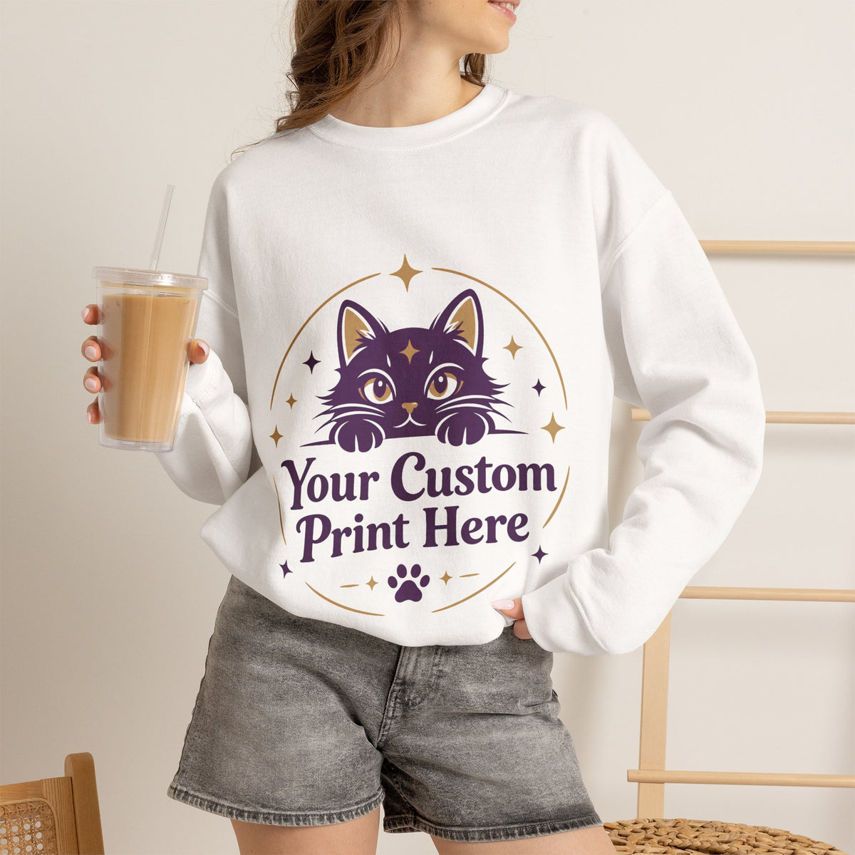 Custom Printed Unisex Crewneck Sweatshirt – Personalised with Your Own Design