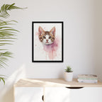 Custom Hand-Finished Watercolor Queen Cat Portrait – Personalised Fine Art Canvas