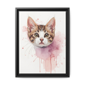 Custom Hand-Finished Watercolor Queen Cat Portrait – Personalised Fine Art Canvas