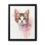 Custom Hand-Finished Watercolor Queen Cat Portrait – Personalised Fine Art Canvas