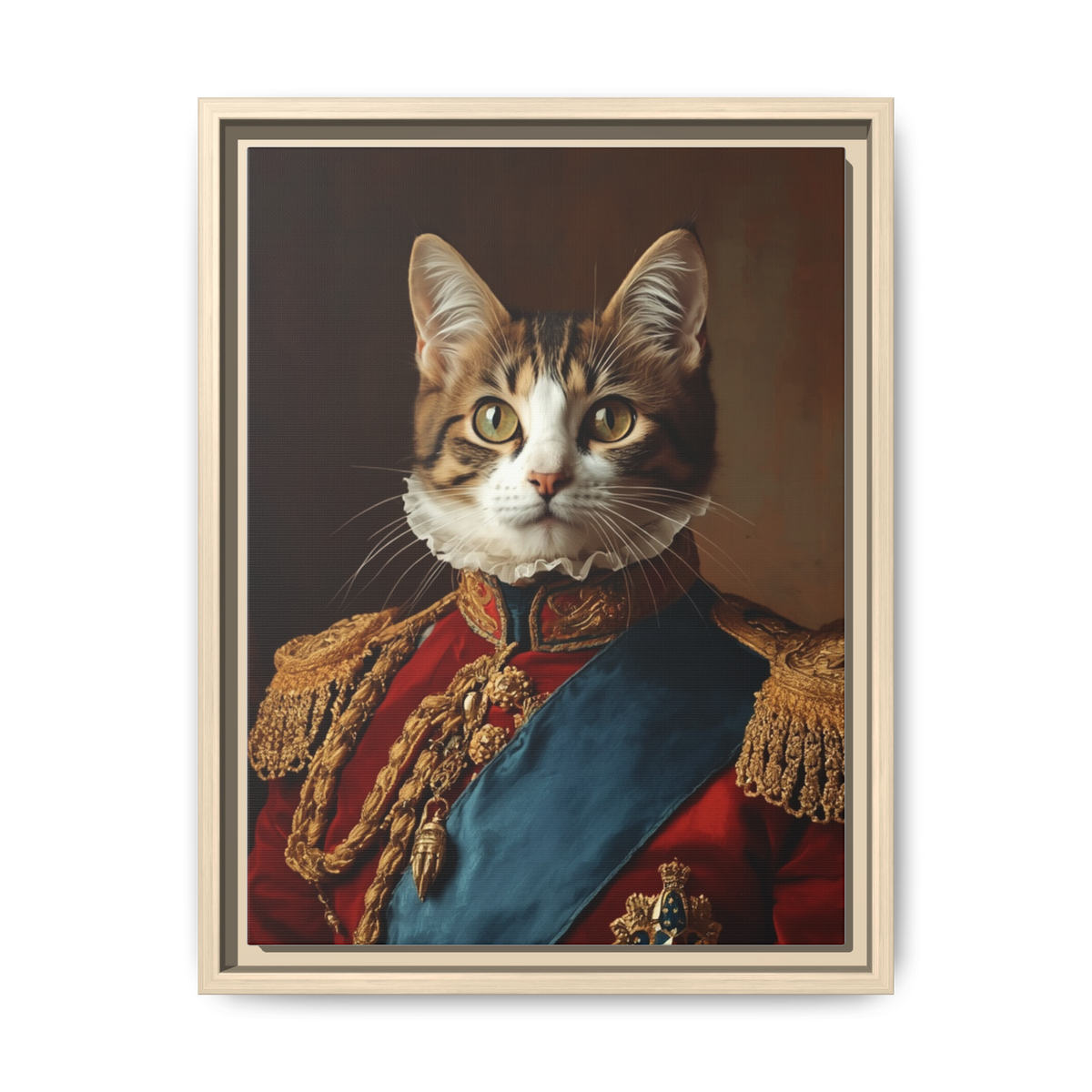 Custom Royal Renaissance Cat Portrait – Personalised Pet Canvas Art